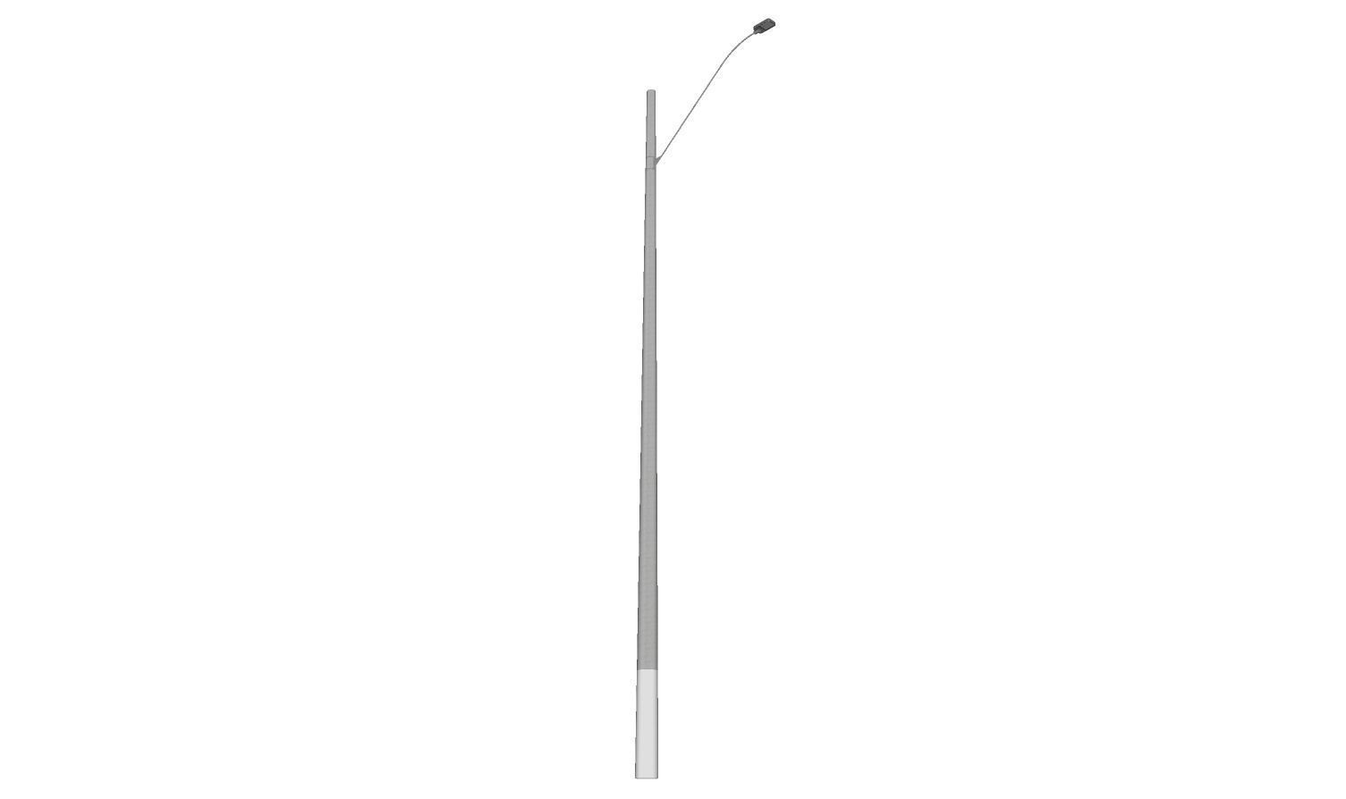 Concrete Lamp Post - Light Pole - Light Post - Street Light 08 3D model_2