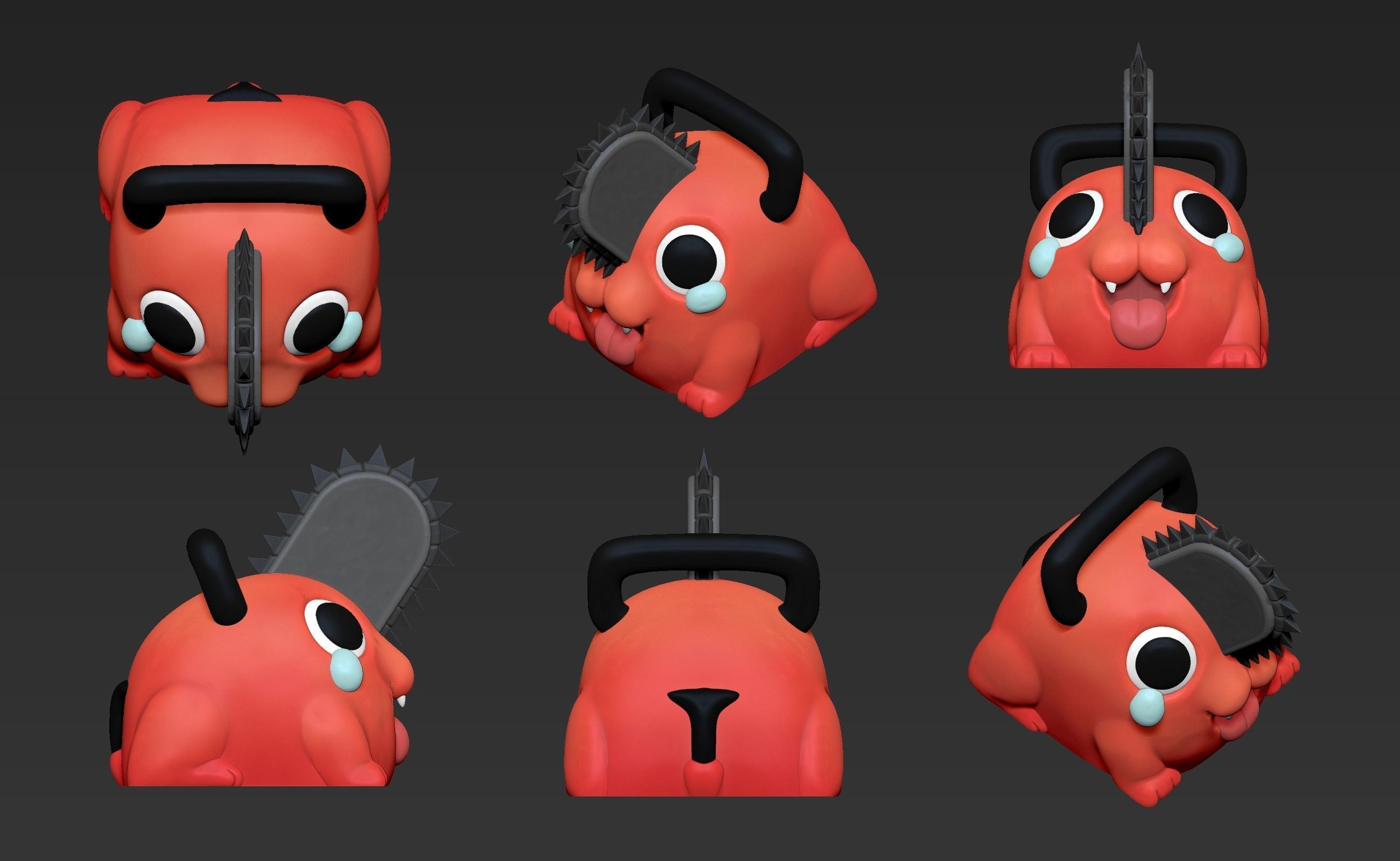 Chainsaw Man and Pochita Keycaps - Mechanical Keyboard 3D print model_1