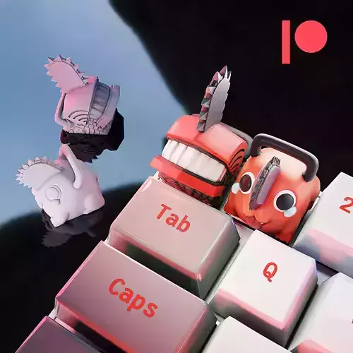 Chainsaw Man and Pochita Keycaps - Mechanical Keyboard 3D print model