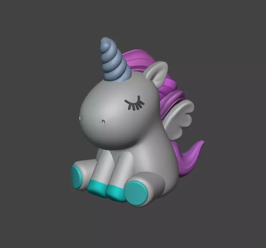 CUTE UNICORN FIGURINE 3D print model_0