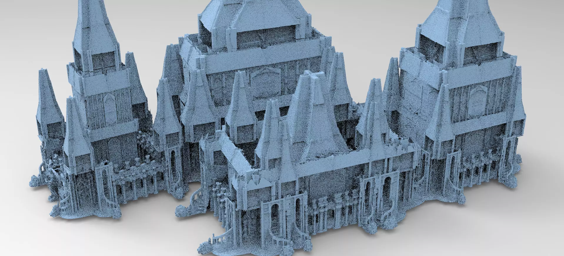Dark Magic Fort architecture Towers Kit bash 2 3D model_0