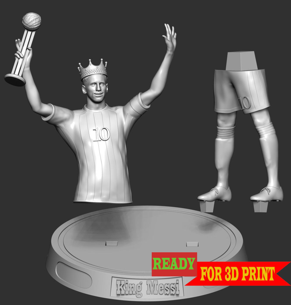 King Messi 3D print model_4