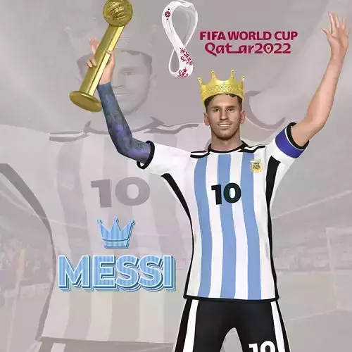 King Messi 3D print model