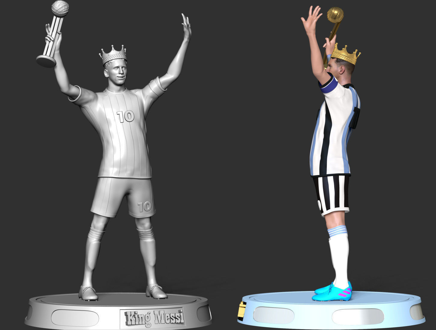 King Messi 3D print model_6
