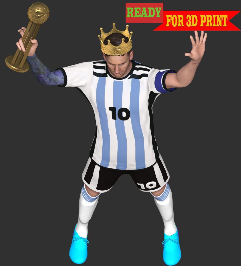 King Messi 3D print model_5