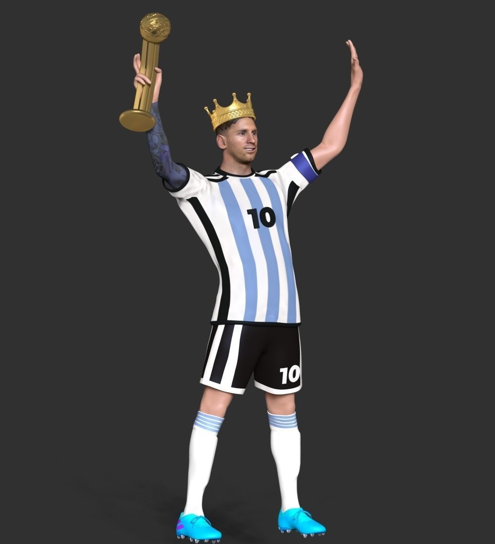 King Messi 3D print model_14