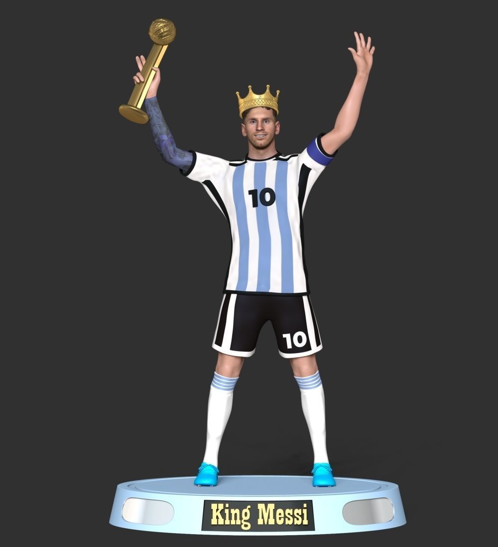 King Messi 3D print model_9