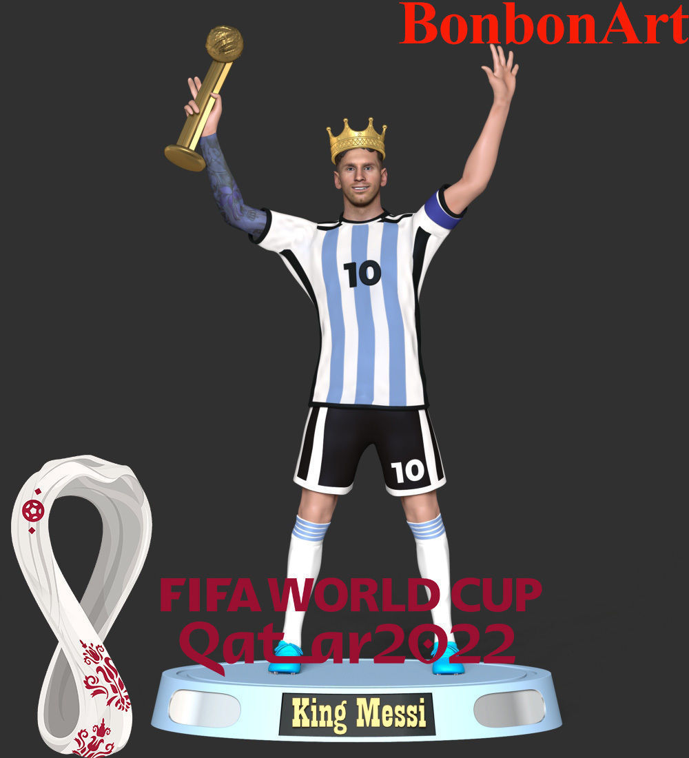 King Messi 3D print model_1