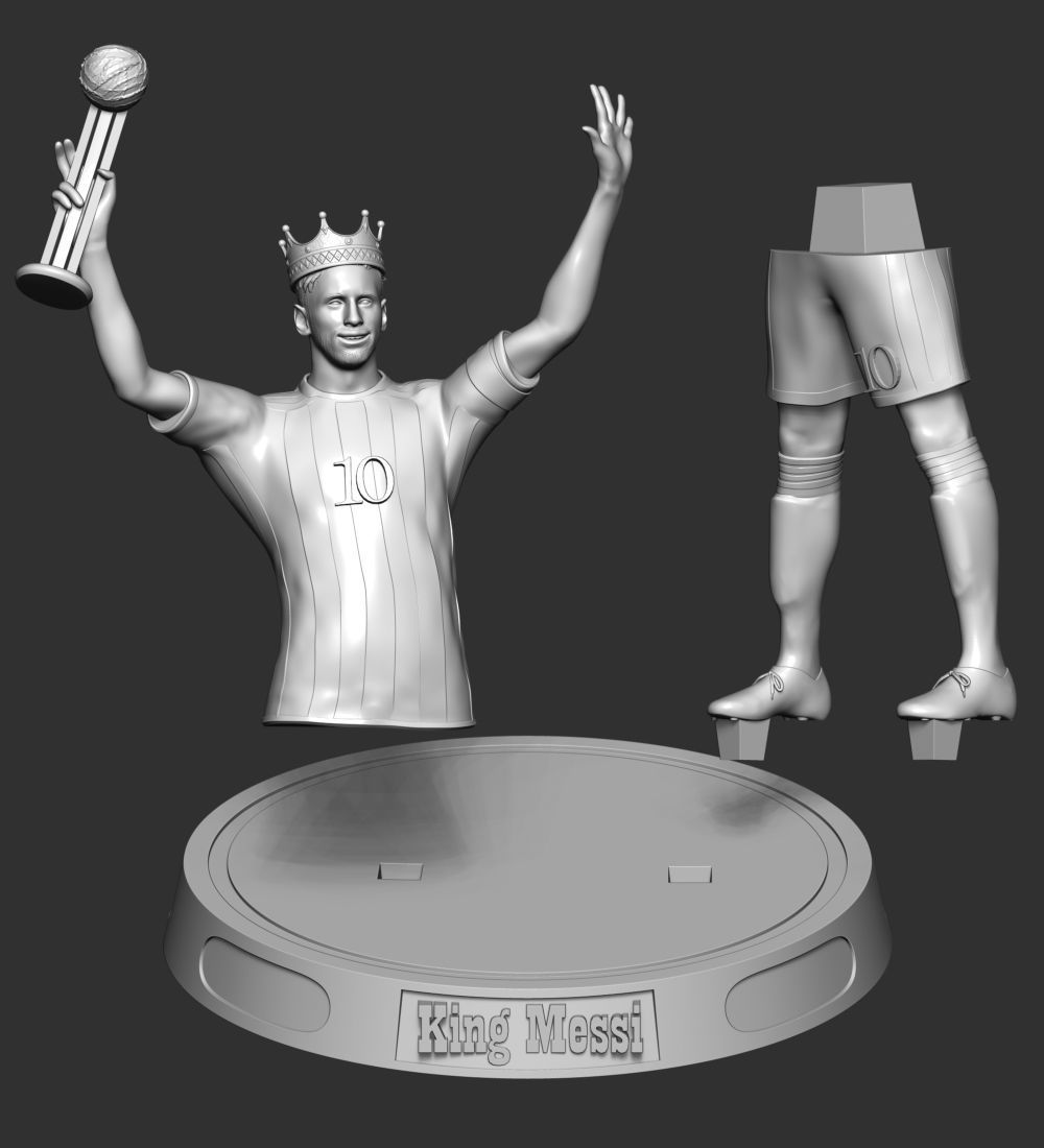 King Messi 3D print model_29
