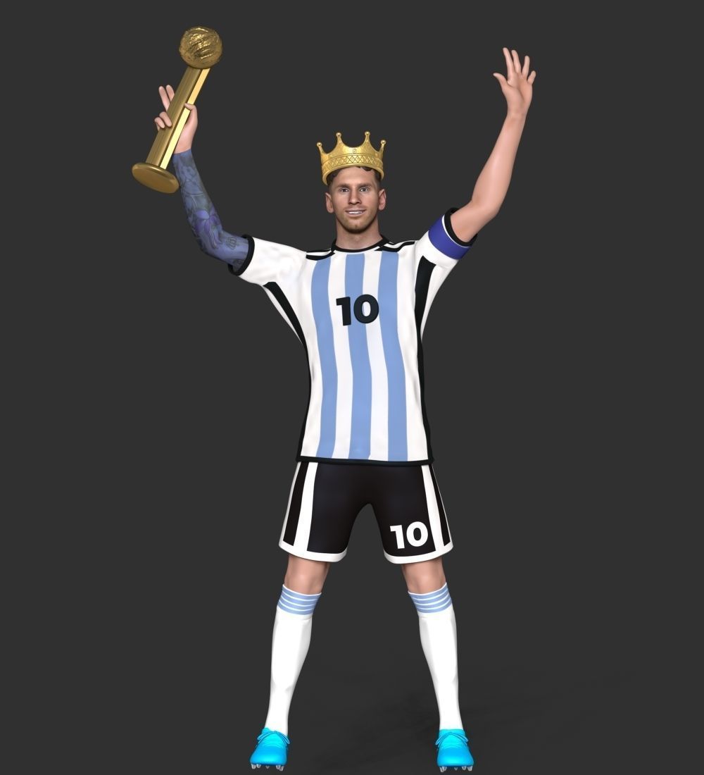 King Messi 3D print model_13