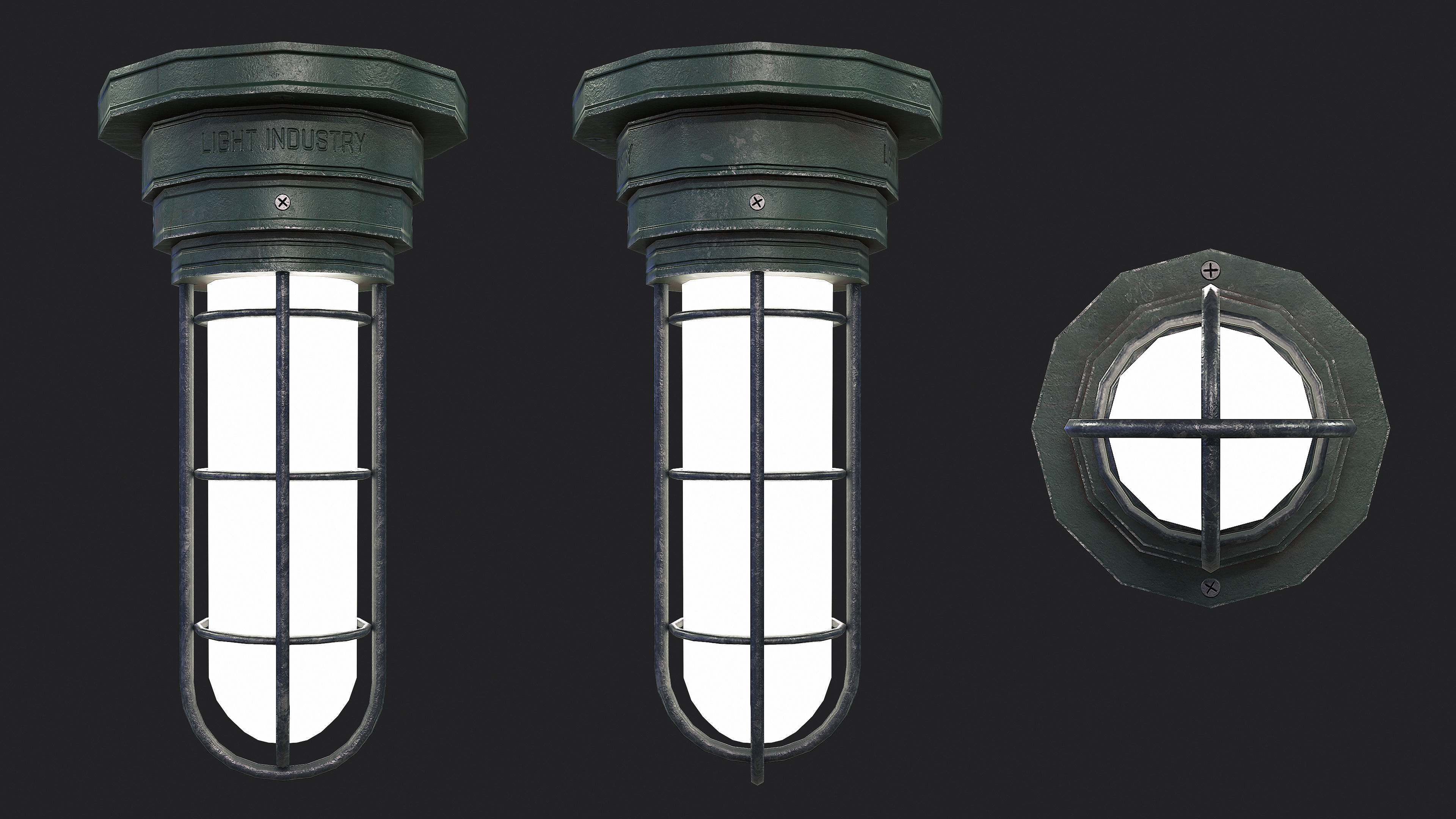 Bunker Light v2 Low-poly 3D model_2