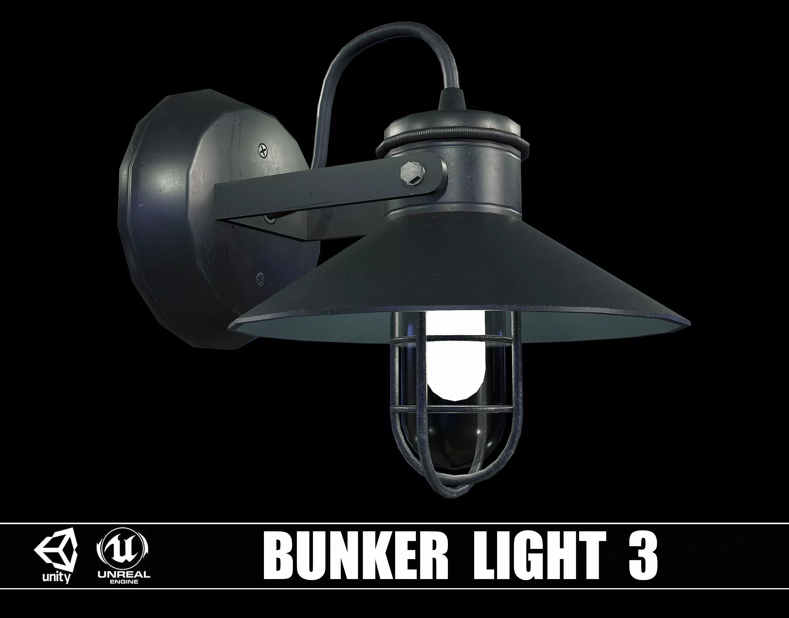 Bunker Light v3 Low-poly 3D model_0