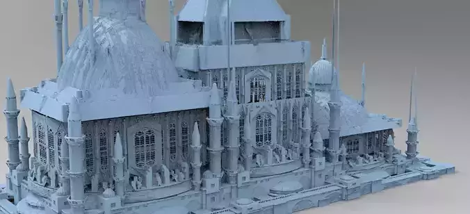 Persian Sci-Fi Palace Cathedral 3 Structures  3D model