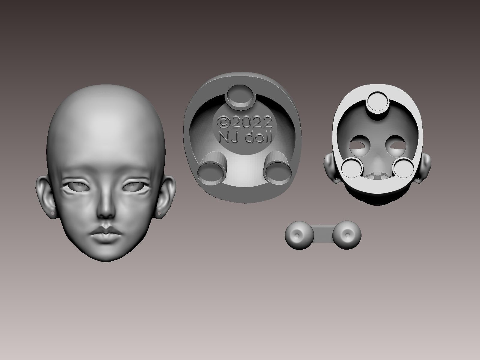 BJD ball jointed doll NJ J anne 3D print model_8