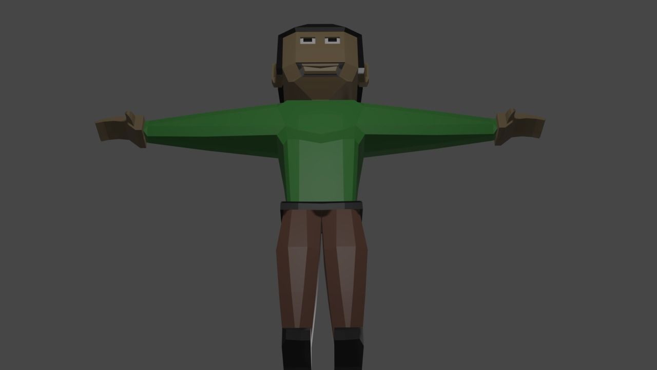 Chinese man in shirt Free low-poly 3D model_4