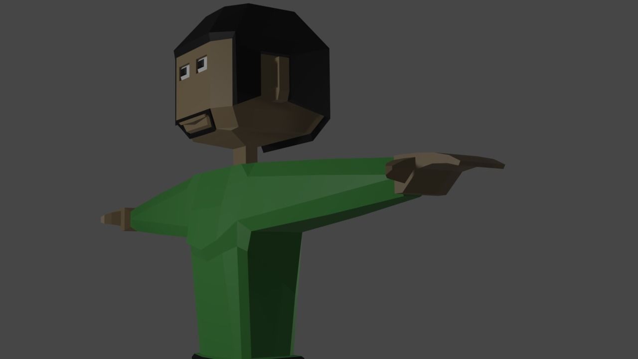 Chinese man in shirt Free low-poly 3D model_2