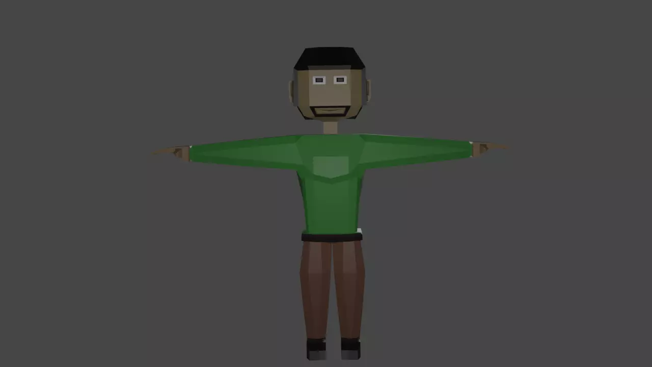 Chinese man in shirt Free low-poly 3D model_0