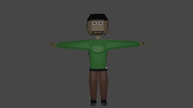 Chinese man in shirt Free low-poly 3D model