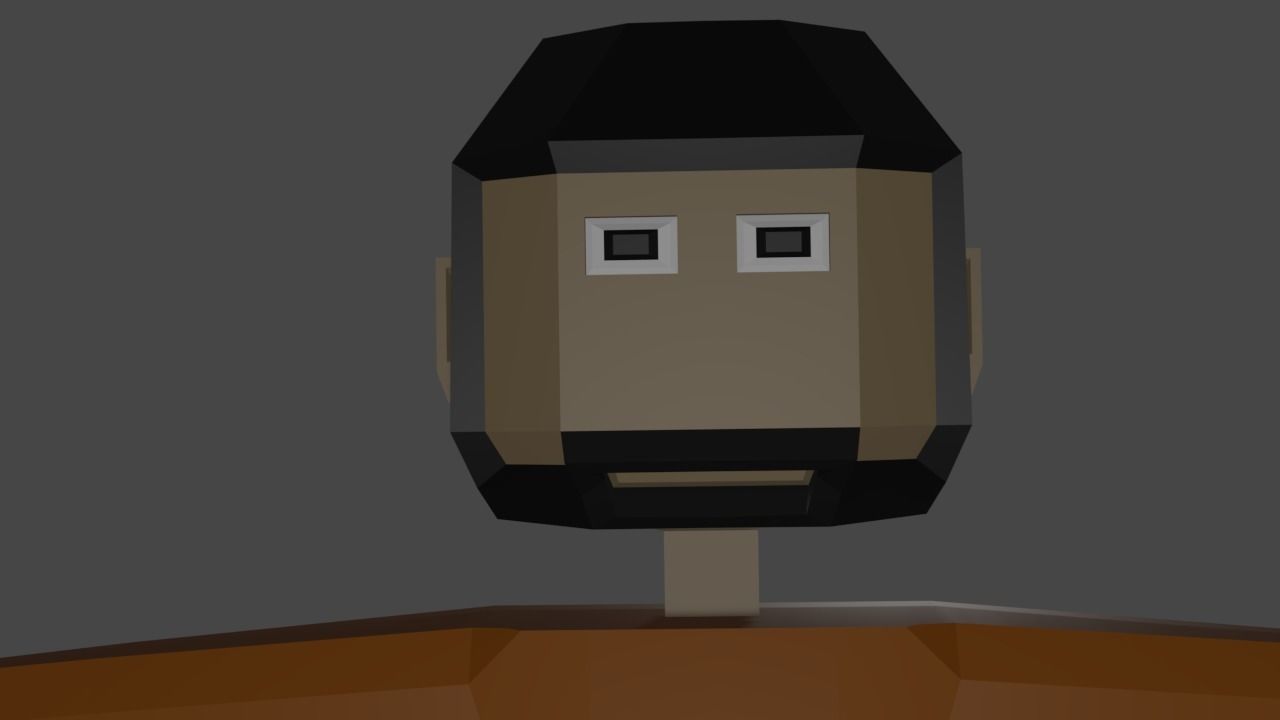 Citizen low poly man in orange shirt Free 3D model_1