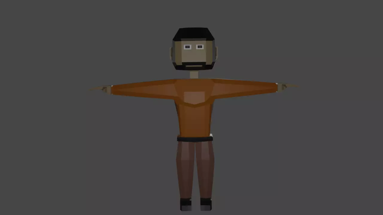 Citizen low poly man in orange shirt Free 3D model_0