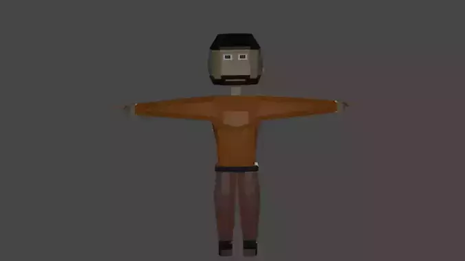 Citizen low poly man in orange shirt