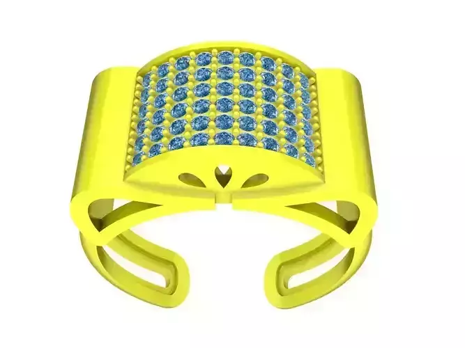 Luxury Square Pave Open Band Ring 3D Model 4360 3D print model