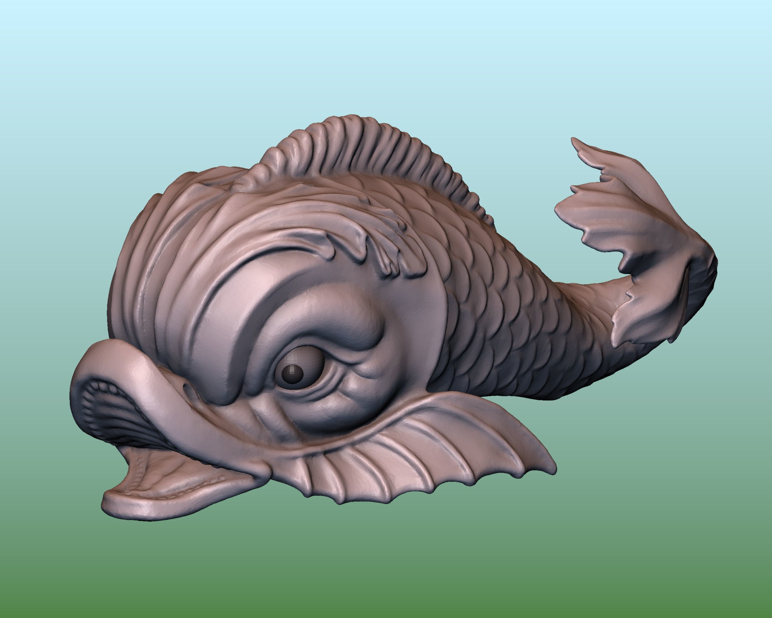 Fantasy Fish Stylized 3D print model_1