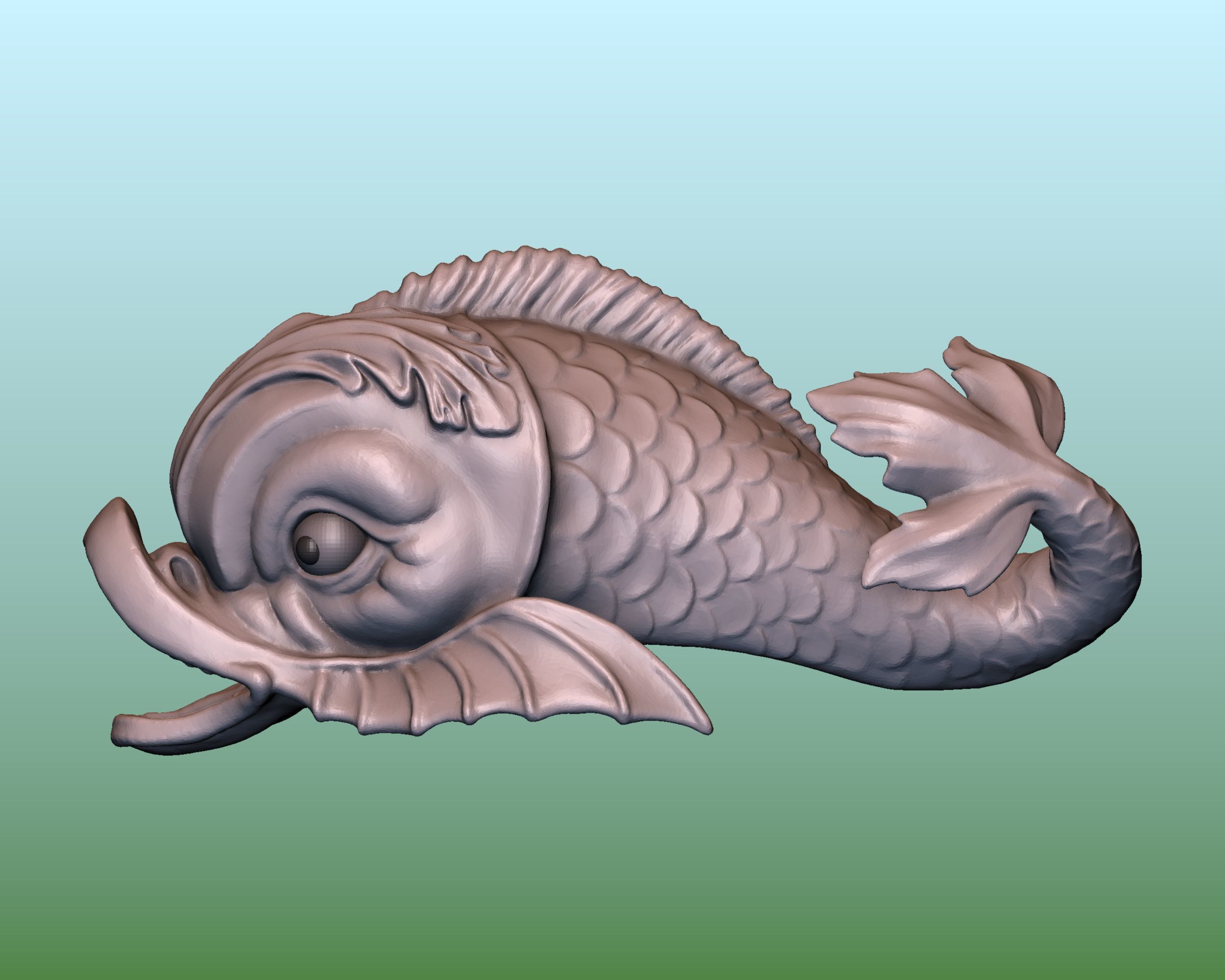 Fantasy Fish Stylized 3D print model_2