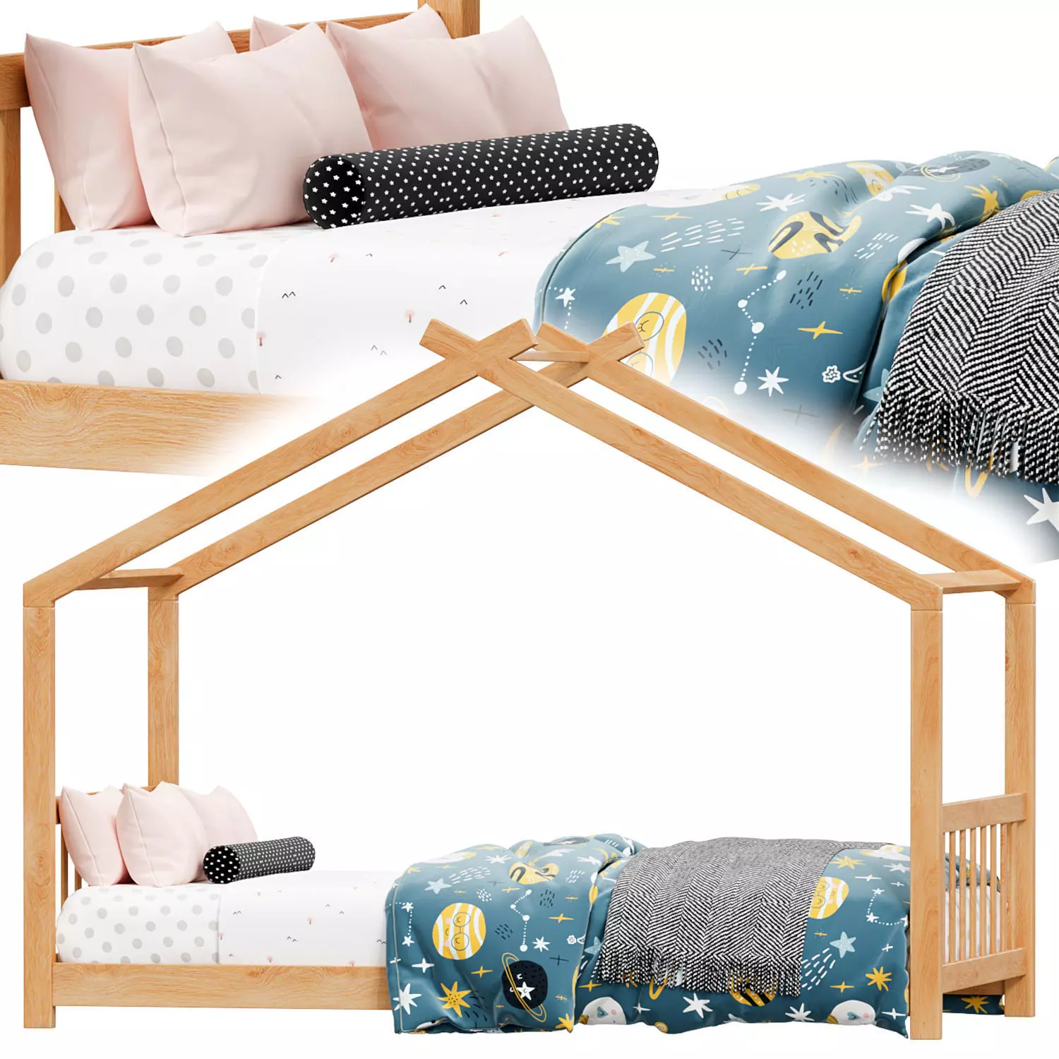 Clarkston Twin Solid Wood Canopy Bed Free 3D model