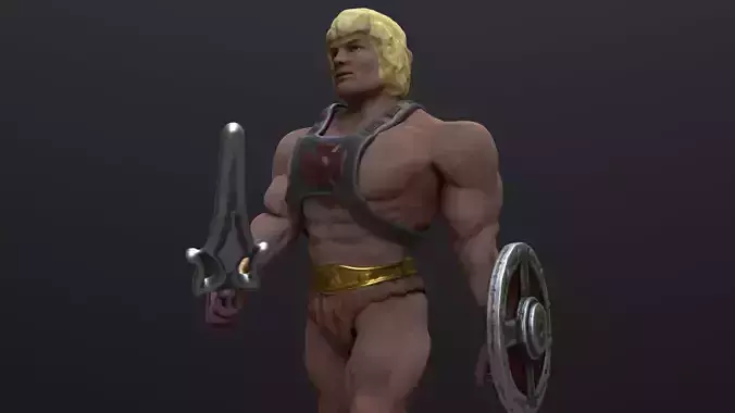 He-Man realistc 1982 version animated Low-poly 3D model