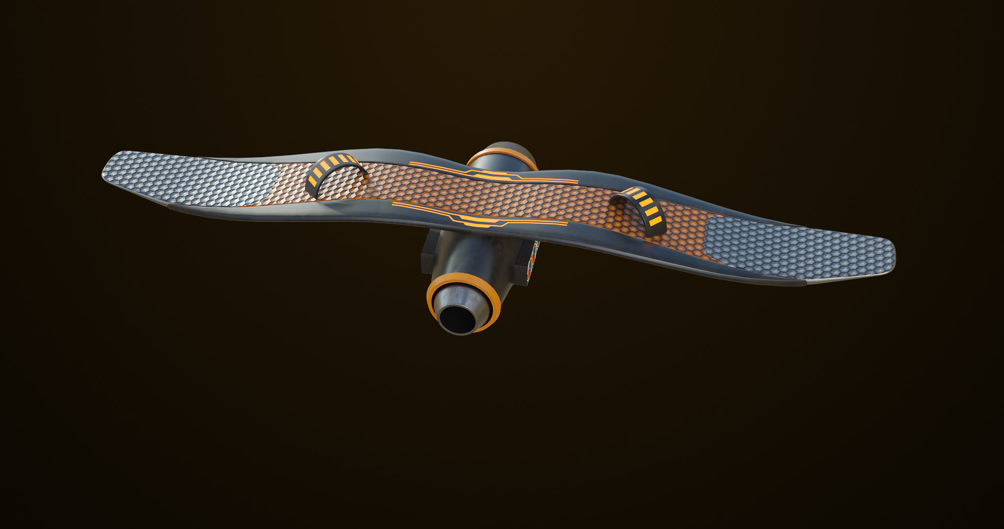  Sci Fi Hoverboard 6 All PBR Unity UE Textures Included Low-poly 3D model_6