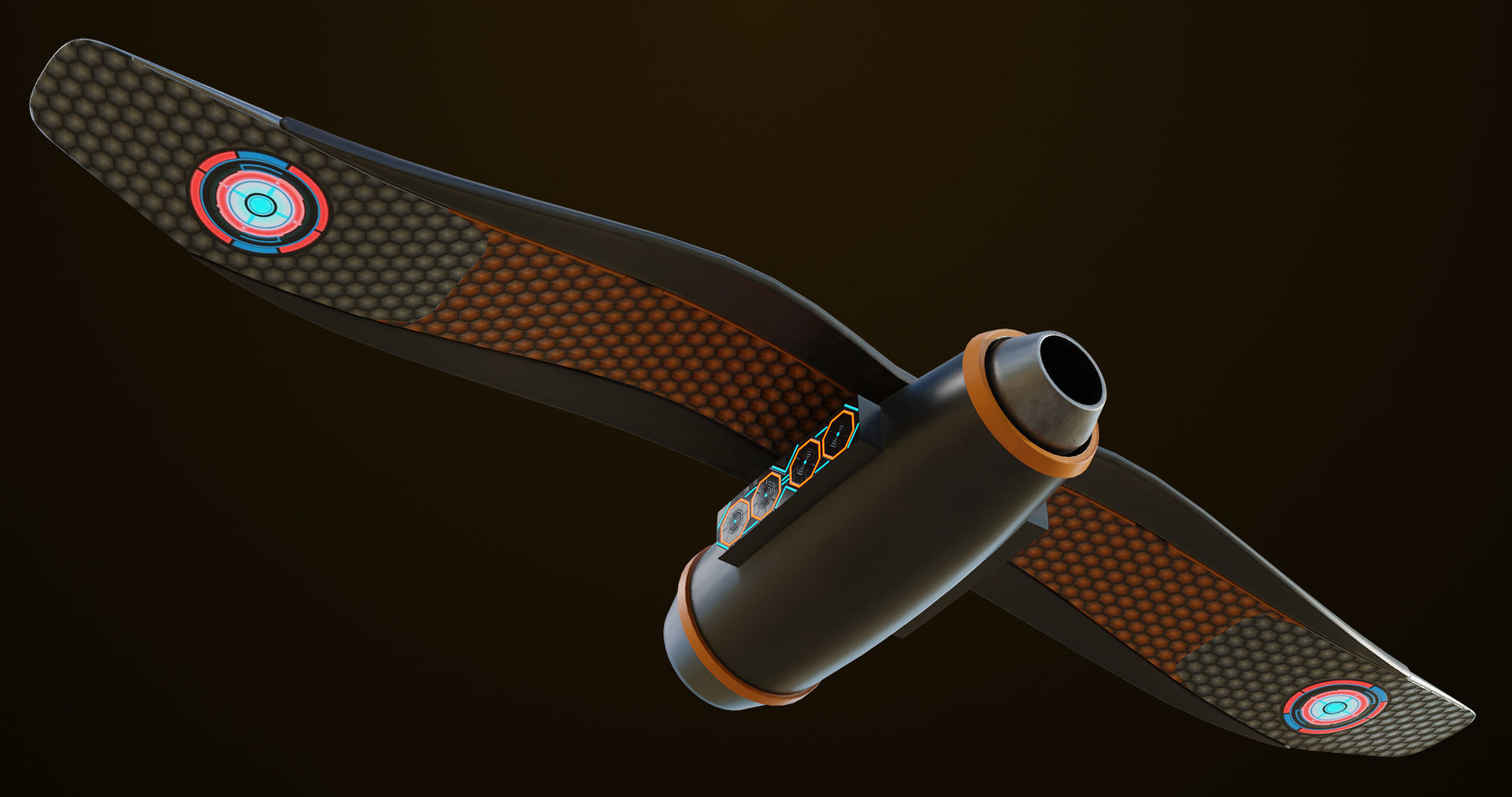 Sci Fi Hoverboard 6 All PBR Unity UE Textures Included Low-poly 3D model_9