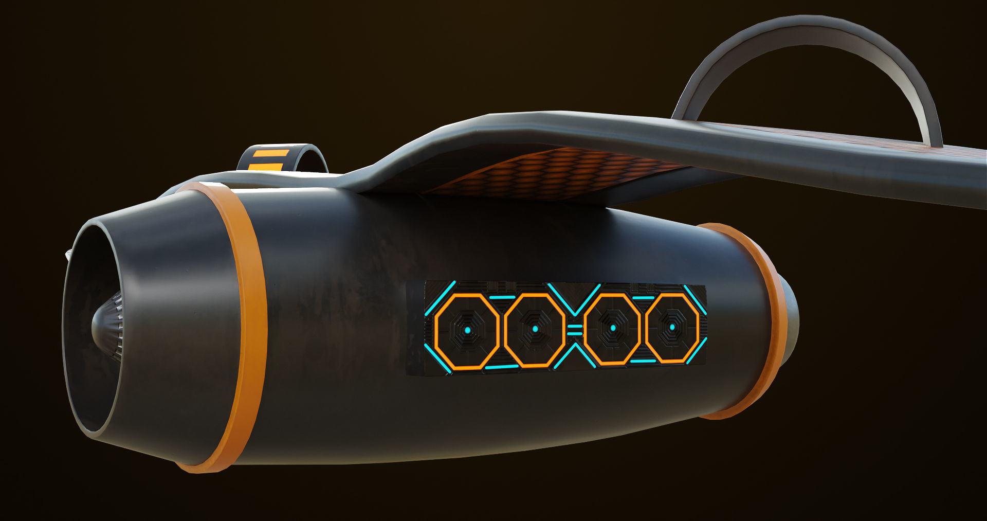  Sci Fi Hoverboard 6 All PBR Unity UE Textures Included Low-poly 3D model_10