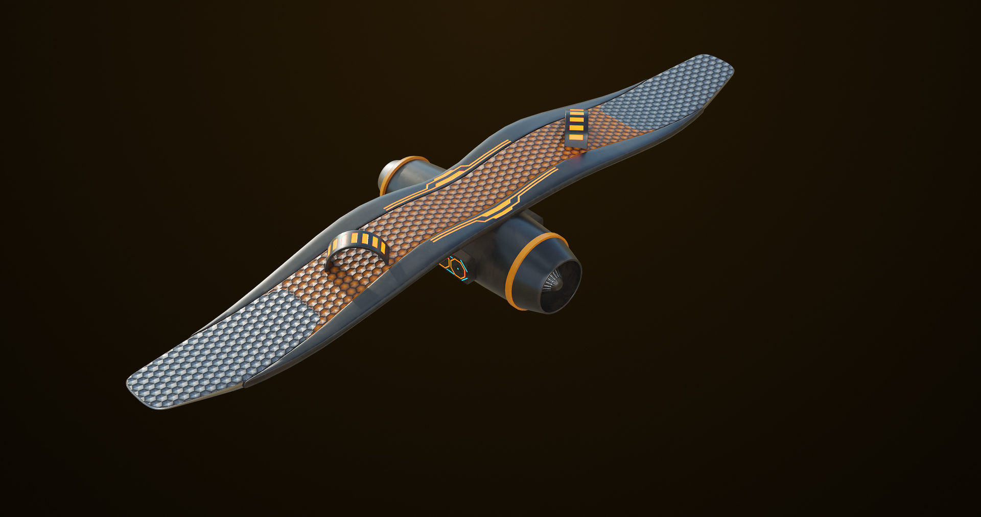  Sci Fi Hoverboard 6 All PBR Unity UE Textures Included Low-poly 3D model_4