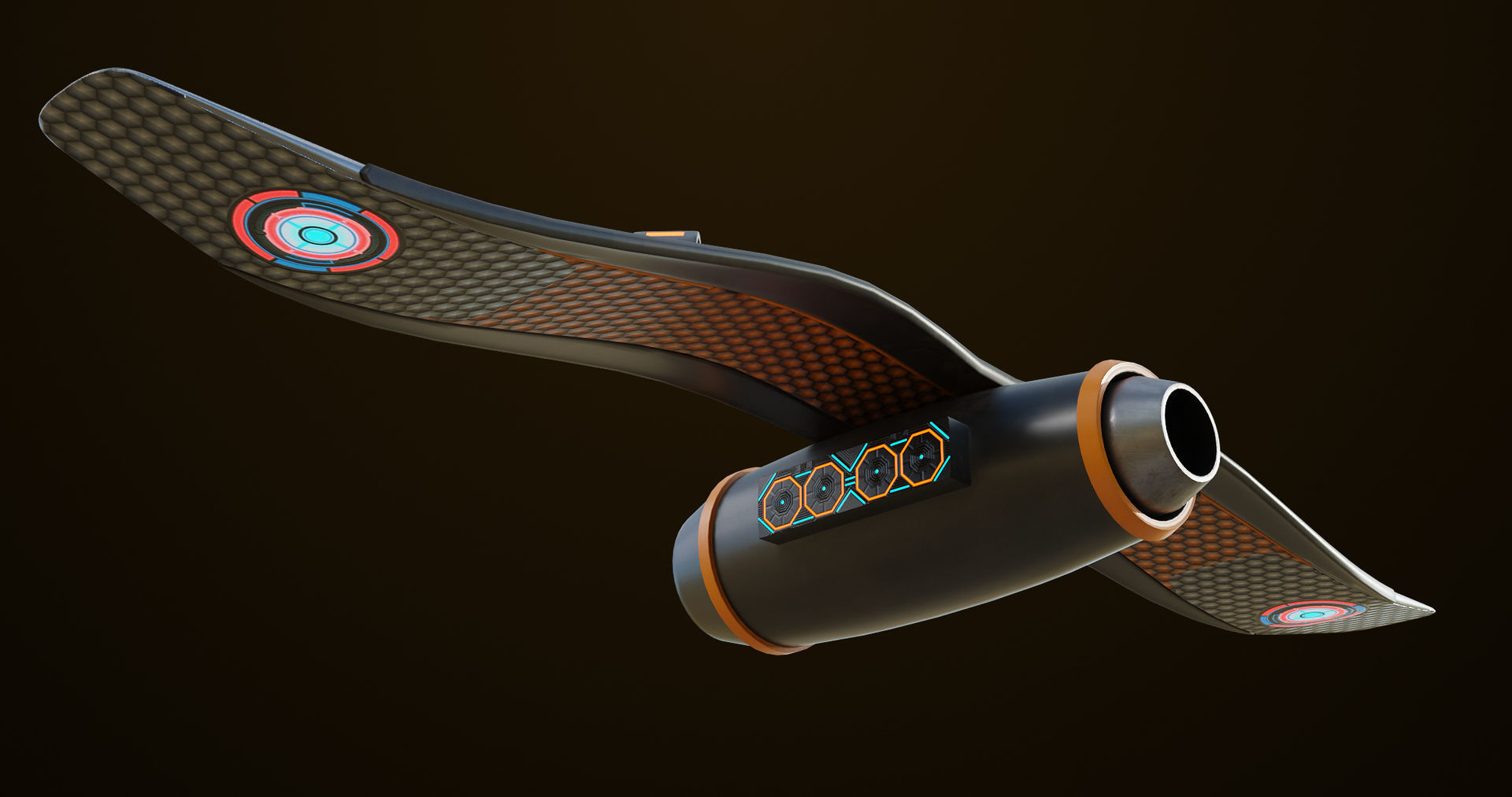  Sci Fi Hoverboard 6 All PBR Unity UE Textures Included Low-poly 3D model_8