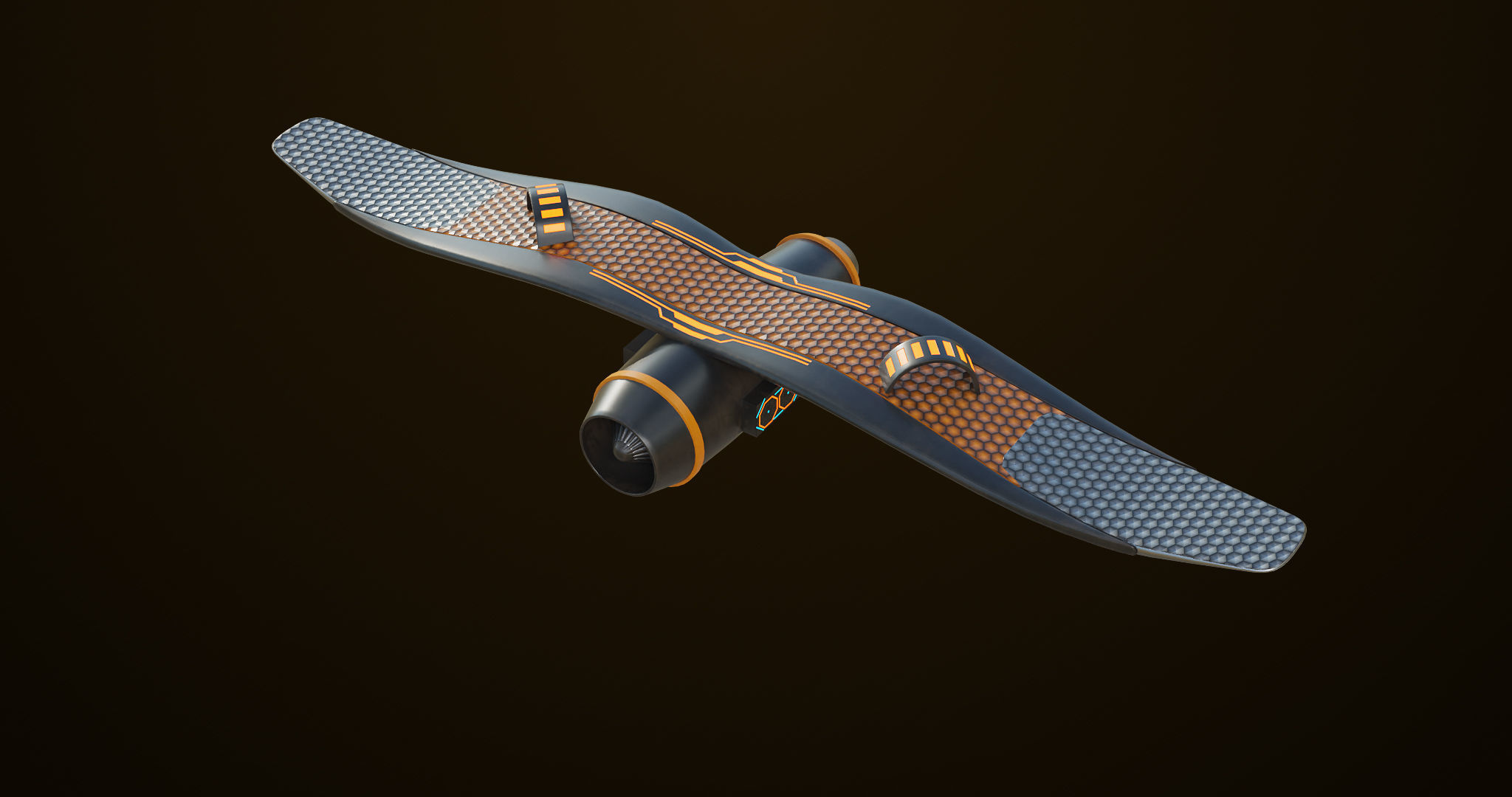  Sci Fi Hoverboard 6 All PBR Unity UE Textures Included Low-poly 3D model_1