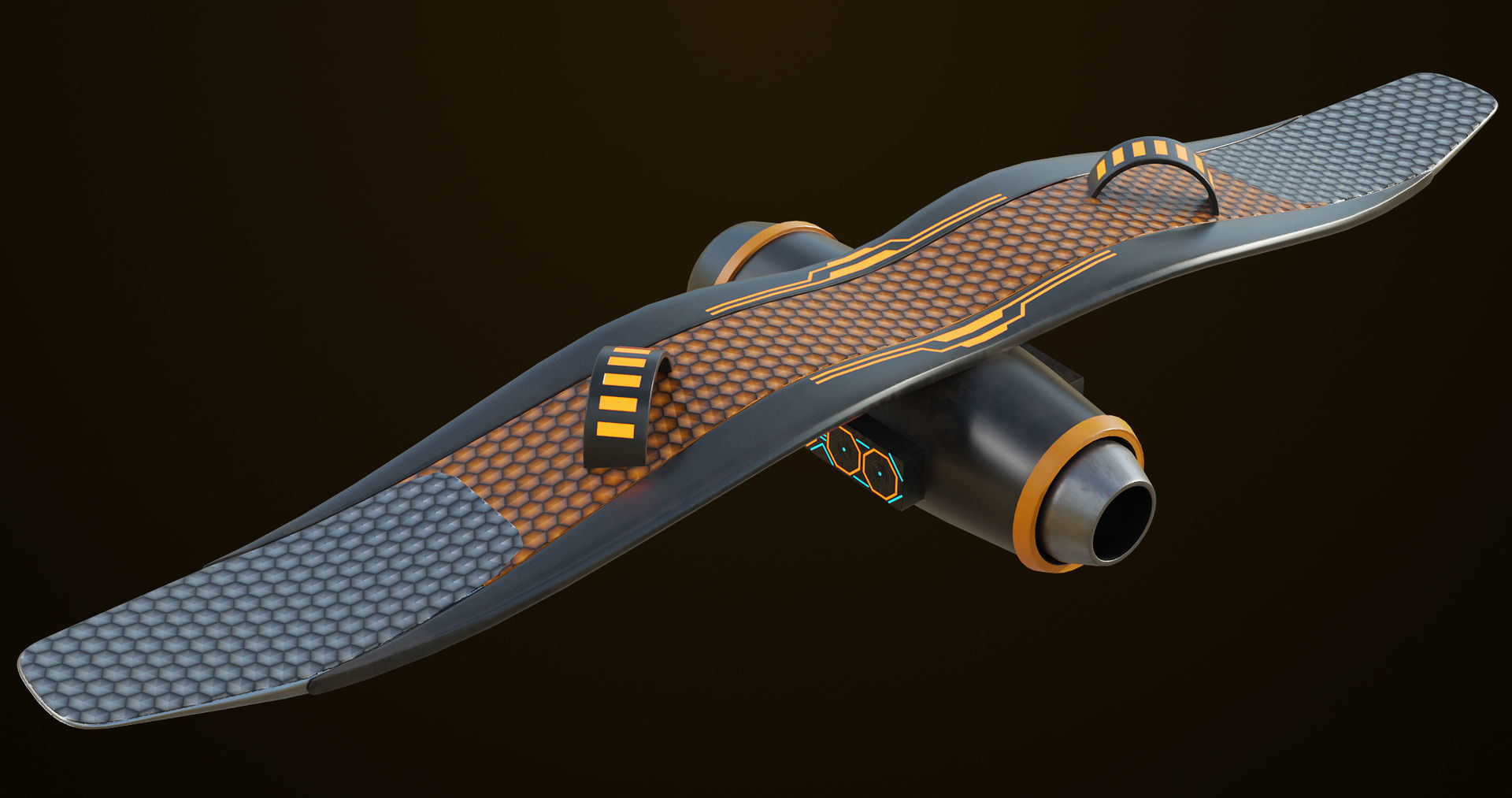  Sci Fi Hoverboard 6 All PBR Unity UE Textures Included Low-poly 3D model_7