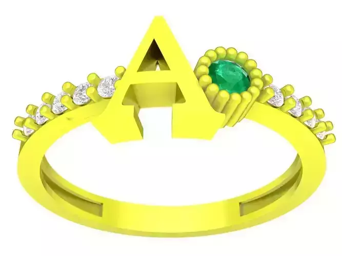 A letter diamond women ring 4362