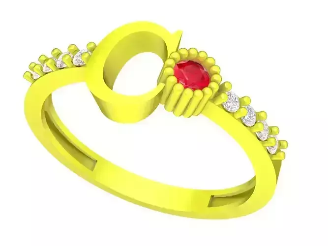 C letter diamond women ring 4364