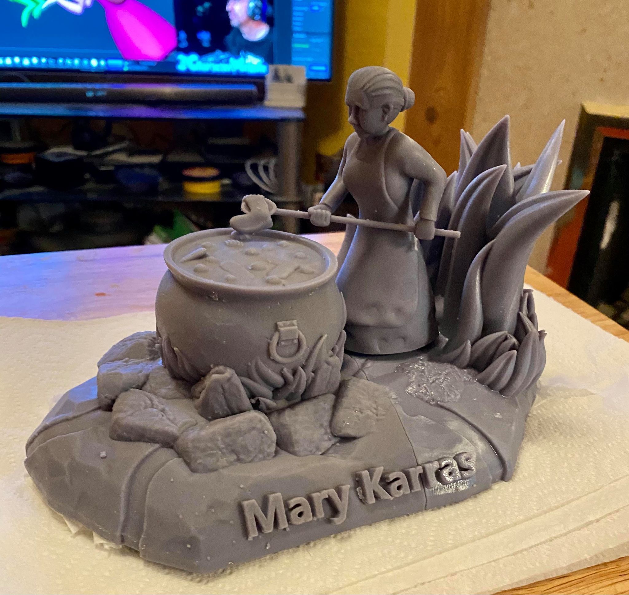 Mary Karras Your Mother Cooks socks In Hell 3D Statue STL 3D print model_3