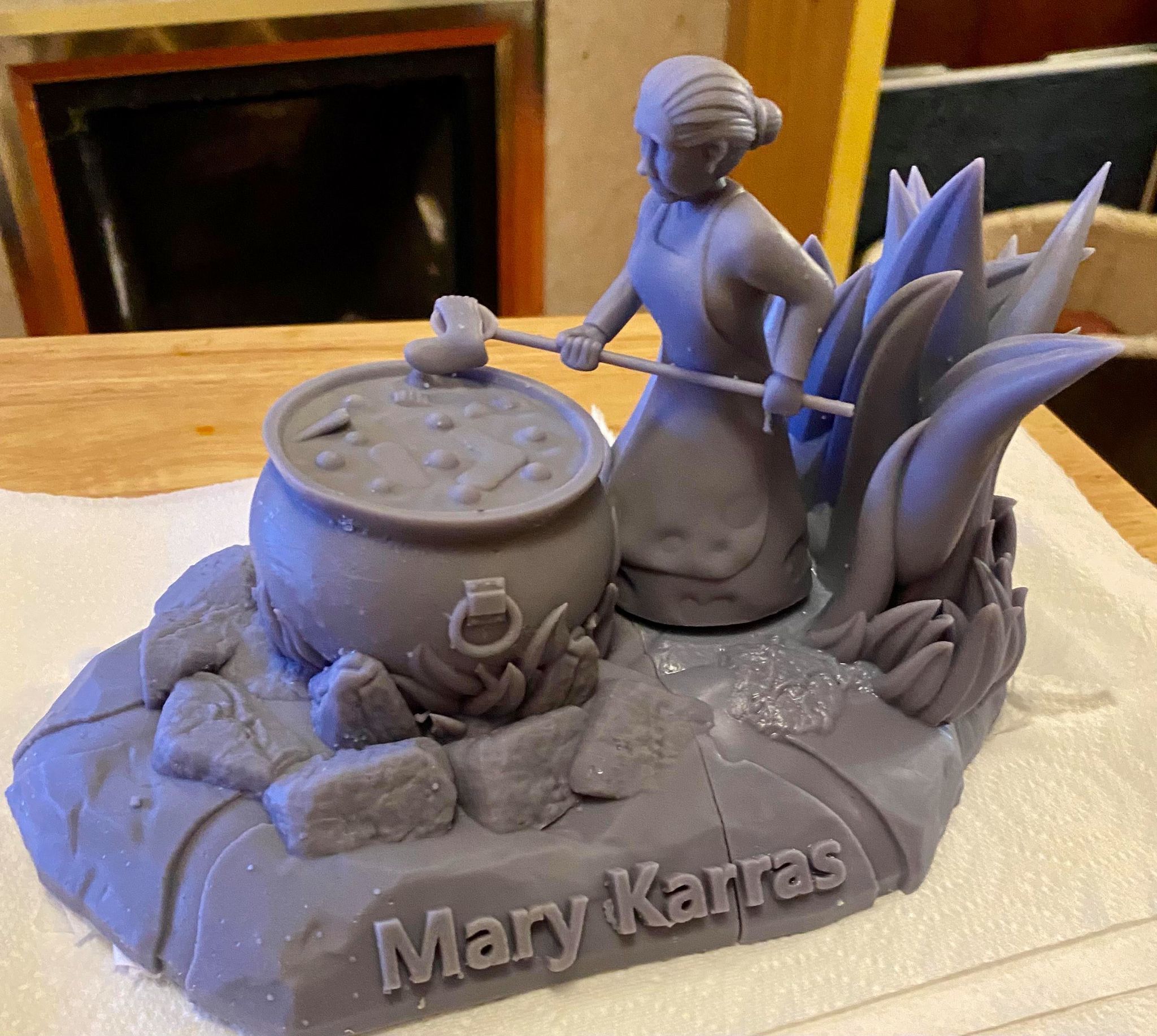 Mary Karras Your Mother Cooks socks In Hell 3D Statue STL 3D print model_2