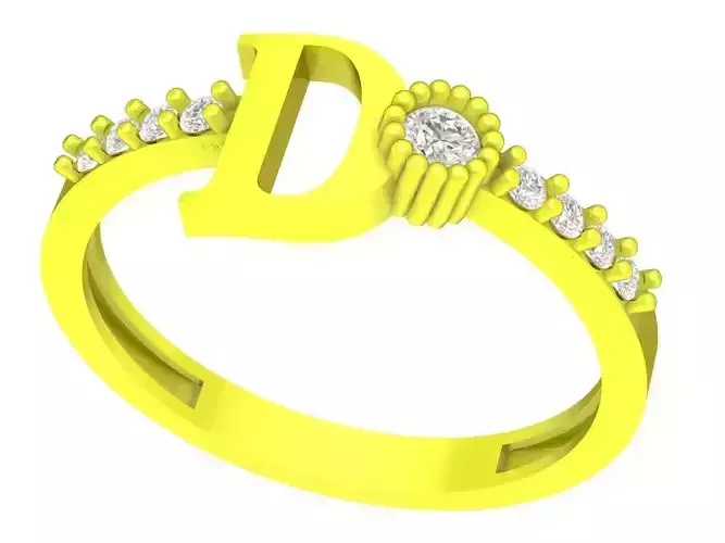 D letter Diamond women ring 4365