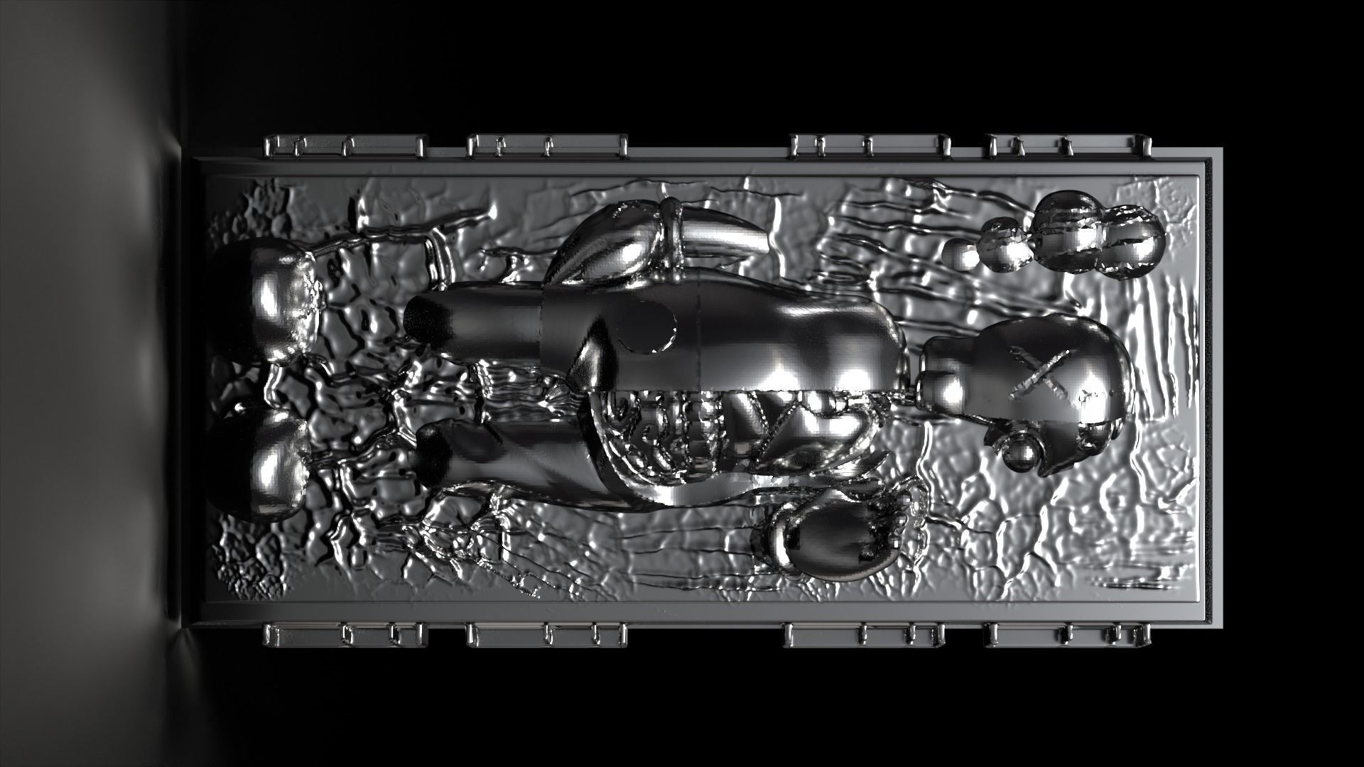 KAWS DISSECTED 2009- STAR WARS HAN SOLO CARBONITE 3D print model_2