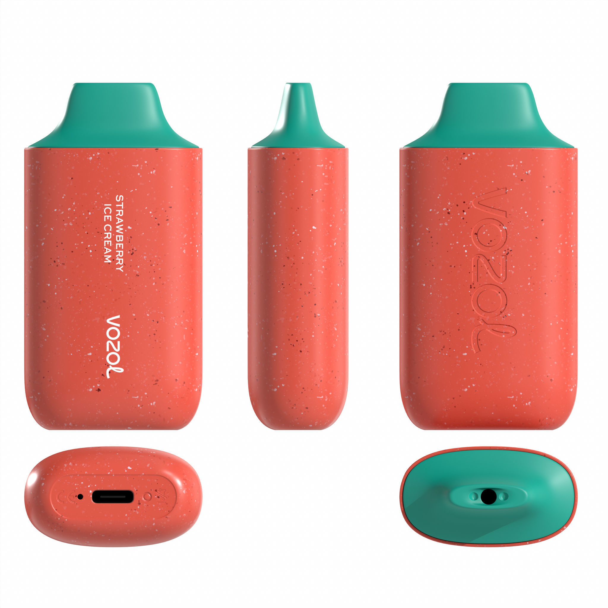 Vozol Star 6000 Strawberry Ice Cream Low-poly 3D model_4