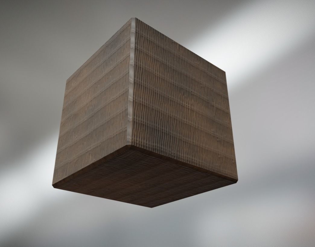 Basket Square Dark PBR Low Poly Low-poly 3D model_6