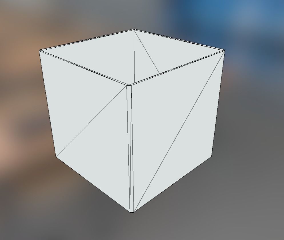 Basket Square Dark PBR Low Poly Low-poly 3D model_2
