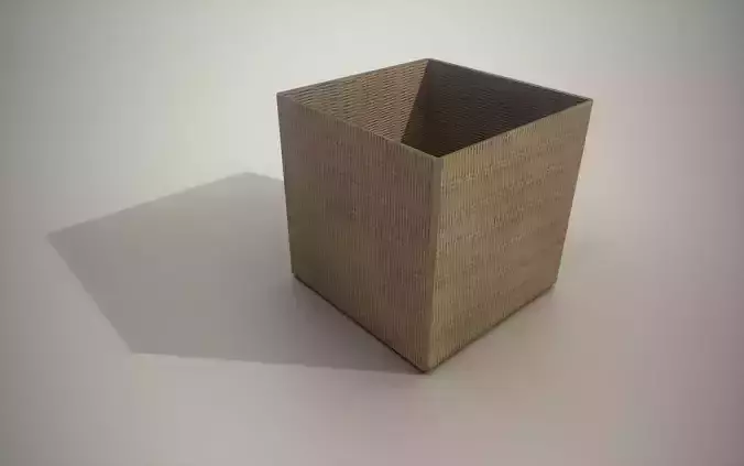 Light Square Basket PBR Low Poly Low-poly 3D model