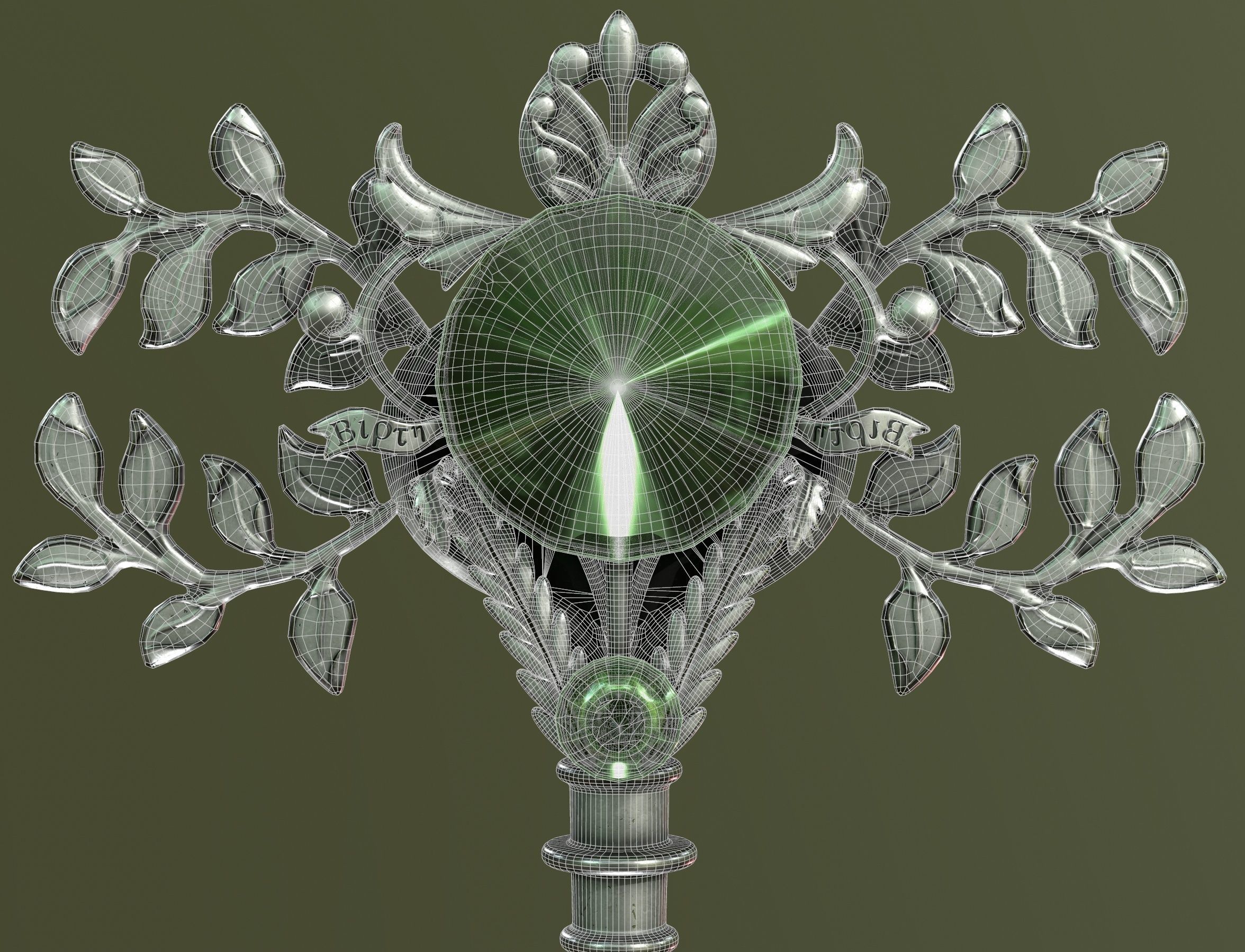 spring key Low-poly 3D model_33