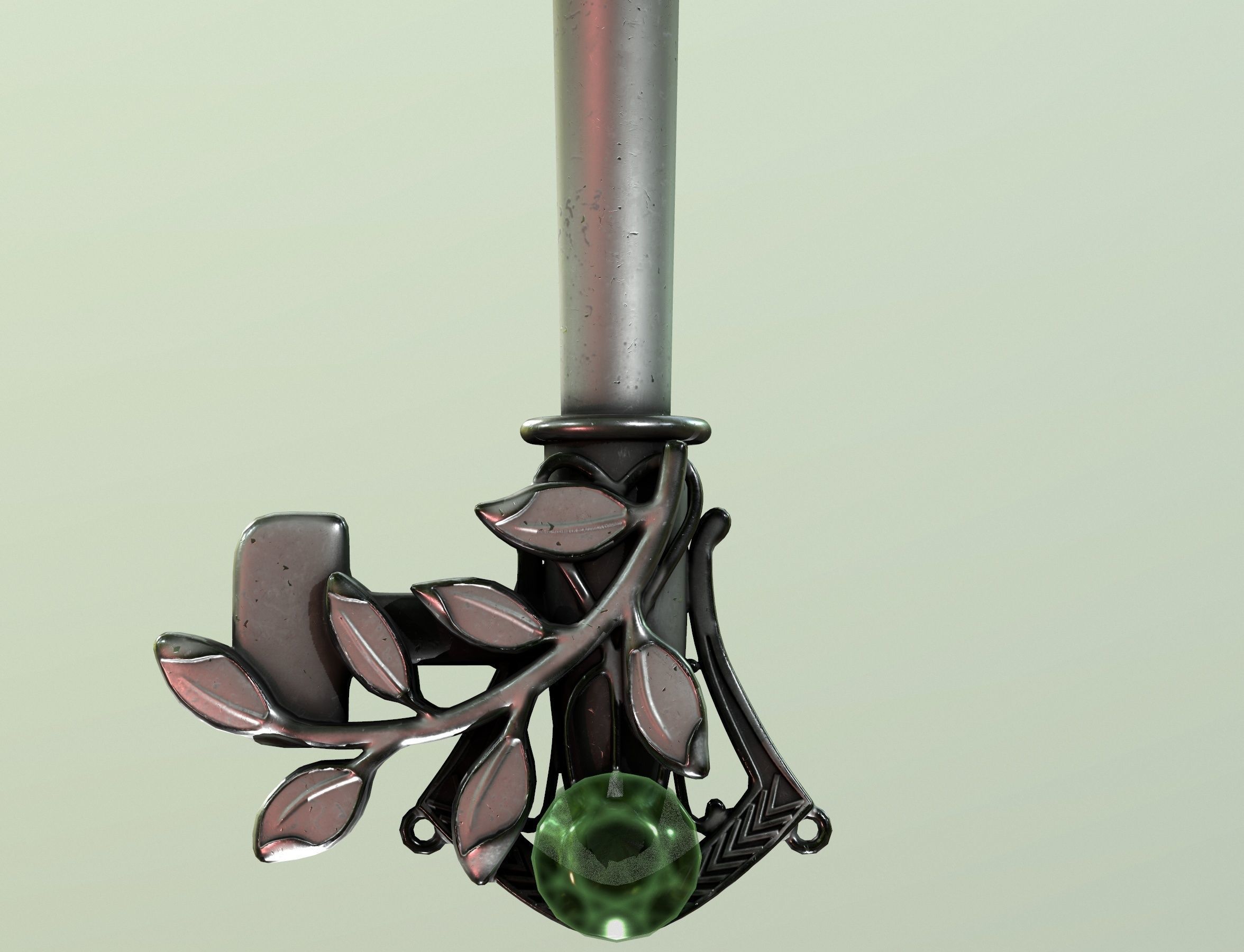 spring key Low-poly 3D model_13
