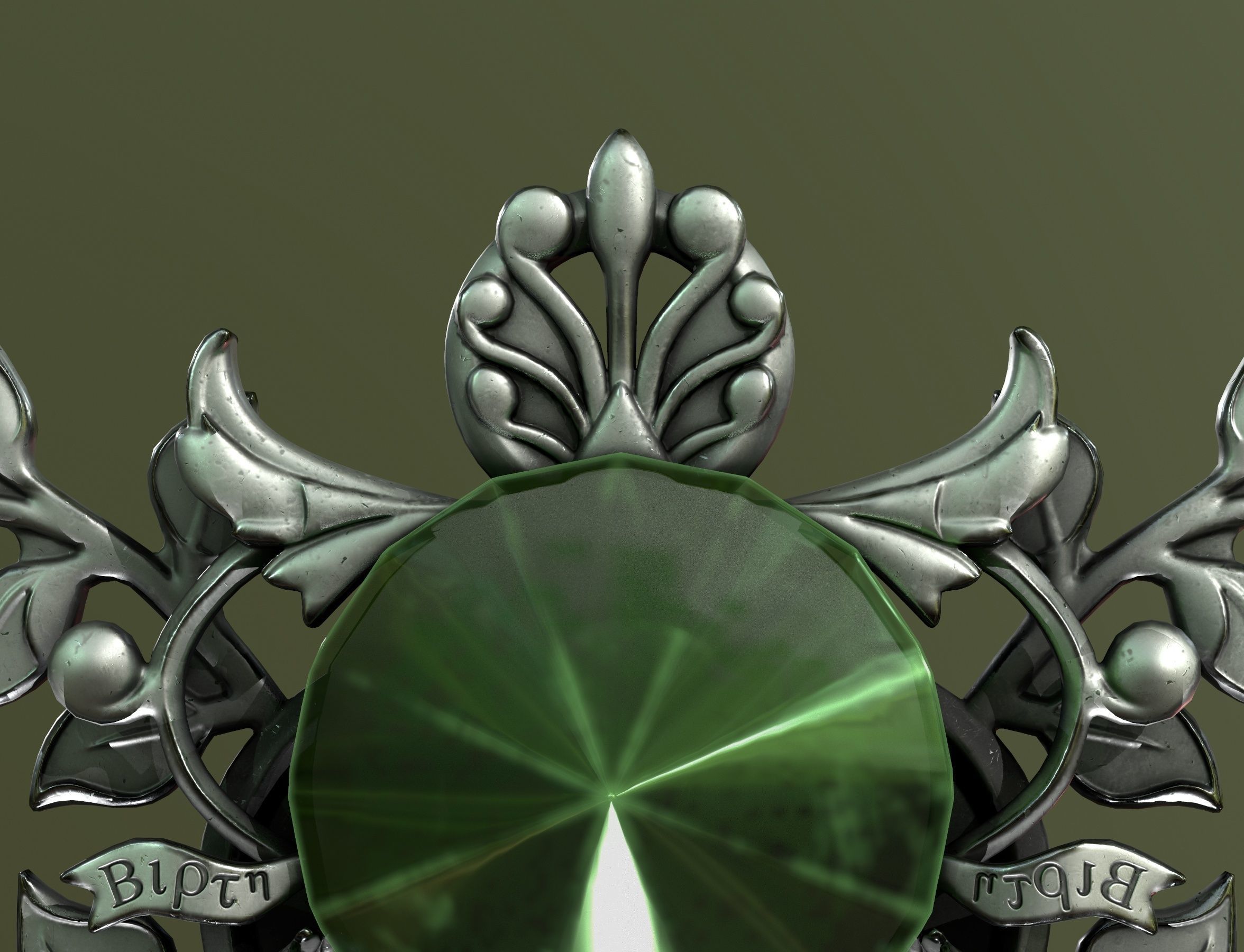 spring key Low-poly 3D model_24